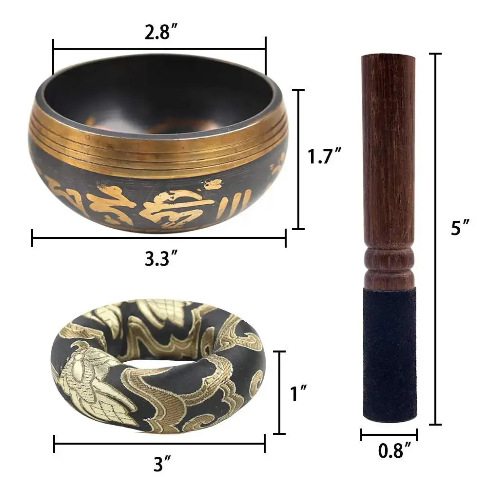 Tibetan Singing Bowl Set Lotus Unique Gift Helpful for Meditation Yoga Relaxation Chakra Healing Prayer and Mindfulness - Image #2